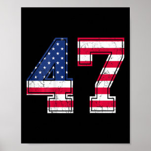 Poster Camisa de Aniversário 47 Usa Flag Jersey de Time d