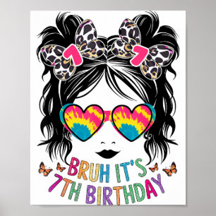 Poster Camisa de aniversário da minha menina de 7 anos 7