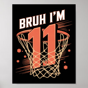 Poster Camisa de Aniversário de 11 anos Sketll Para Menin