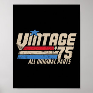 Poster Camisa de Aniversário de 75 anos Retro para Homens