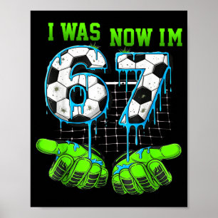 Poster Camisa de Aniversário de 7 Anos Era 6 Agora Sou 7 