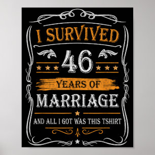 Poster Camisa de Aniversário de Casamento de 46 anos para