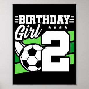 Poster Camisa de Aniversário de Futebol Menina de 2 Anos