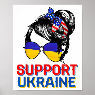 Poster Camisa de Apoio à Ucrânia Mulher Bandeira American