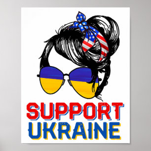 Poster Camisa de Apoio à Ucrânia Mulher Bandeira American