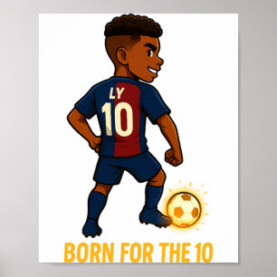 Poster Camisa de Arte do Herói de Futebol de Desenho Anim