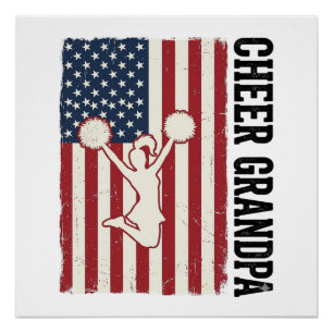 Pôster Camisa de bandeira vintage patriótica de Cheer Gra