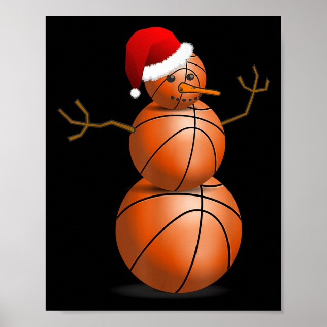 Poster Camisa de Basquete de Natal - Neve de Basquete (Frente)