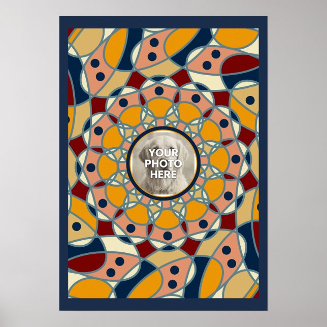 Poster Camisa de Bebê com Design de Mandala de Foto Perso (Frente)