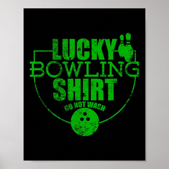 Poster Camisa de Boliche Sortuda Não Lave Citação Diverti (Frente)