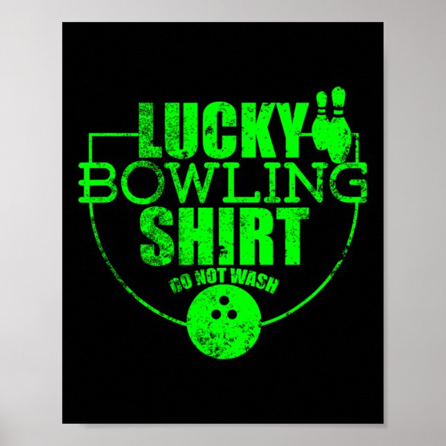 Poster Camisa de Boliche Sortuda Não Lave Citação Diverti (Frente)