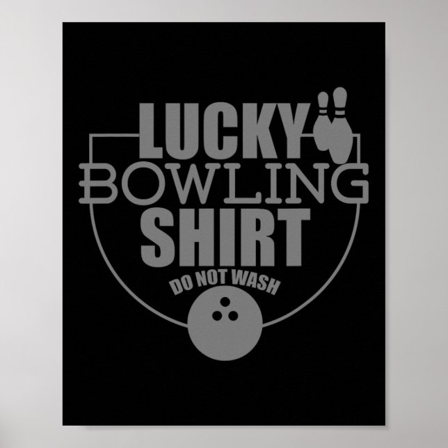 Poster Camisa De Boliche Sortuda Não Lave Uma Citação Eng (Frente)