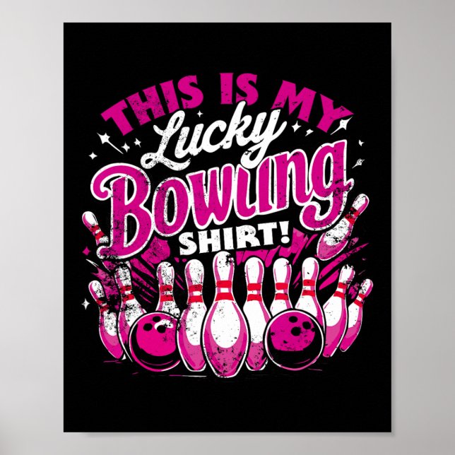 Poster Camisa De Boliche Sortuda Não Lave Uma Citação Eng (Frente)
