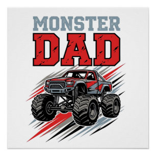 Pôster Camisa de Caminhão Monstro Vintage Pai Monstro Des