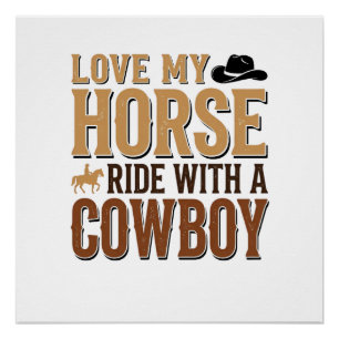 Pôster Camisa de Citação de Cavalo e Cowboy Western Vinta