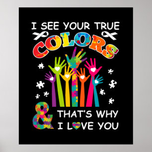 Poster Camisa De Consciência Autista Vejo Suas Verdadeir
