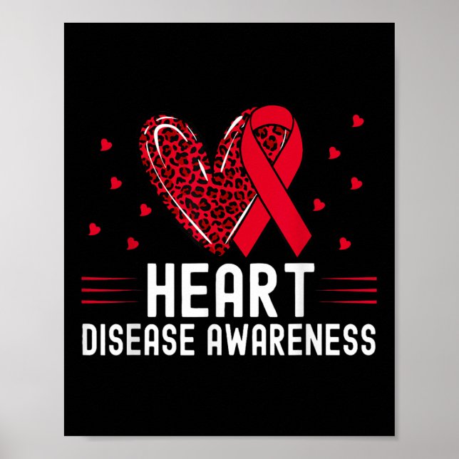 Poster Camisa De Consciência Da Doença Cardíaca Veste Ver (Frente)