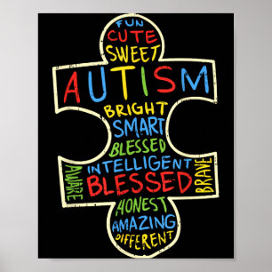 Poster Camisa de Conscientização do Autismo Peça de Puzzl