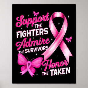 Poster Camisa de Conscientização do Câncer de Mama Apoie