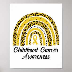 Poster Camisa de Conscientização do Câncer Infantil Leopa
