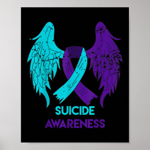 Poster Camisa de Conscientização do Suicídio Asas e Fita