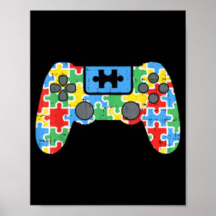 Poster Camisa de Controle de Jogo de Consciência do Autis