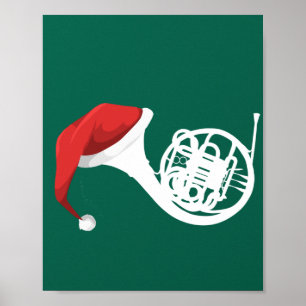 Poster Camisa de Corno de Natal em Francês - Papai noel C