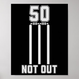 Poster Camisa de críquete 50 não fora 50 corridas de críq