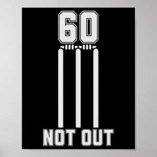 Poster Camisa de críquete 60 não fora 60 corridas de críq