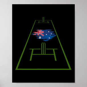 Poster Camisa de críquete da Austrália Amarela Críquete A