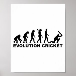 Poster Camisa de críquete da evolução do homem