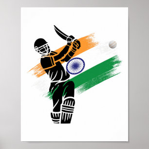 Poster Camisa de críquete da Índia Bandeira do Esquadrão 