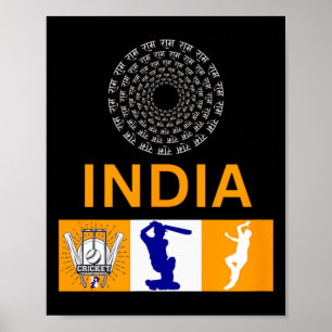 Poster Camisa de Críquete da Índia Críquete da Índia nos