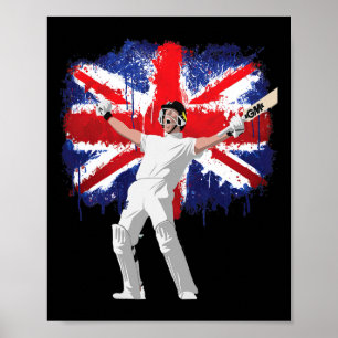 Poster Camisa de críquete da Inglaterra Fãs nacionais Ing