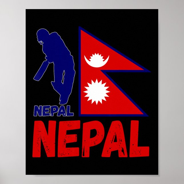 Poster Camisa de críquete do Nepal 1  (Frente)