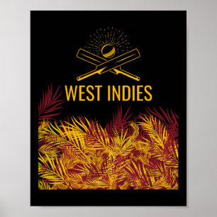 Poster Camisa de críquete marrom das Windies Críquete car