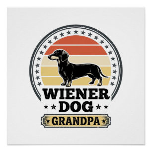 Pôster Camisa de desenho de Dachshund avô cachorro salsic