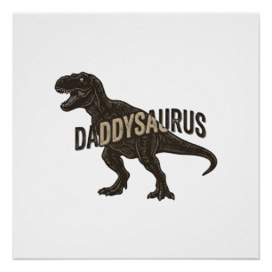 Pôster Camisa de desenho de gravura vintage de dinossauro