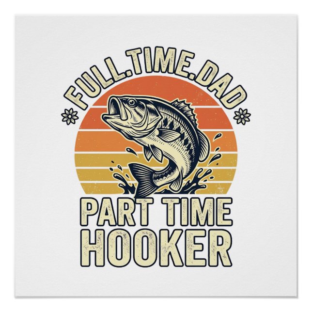 Pôster Camisa de design de pesca engraçada para pai vinta (Frente)