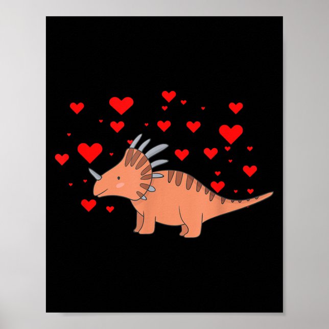 Poster Camisa de Dinossauro Fofo para o Dia dos Namorados (Frente)