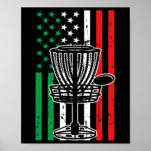 Poster Camisa de Disc Golf Itália Bandeira EUA Bandeira D