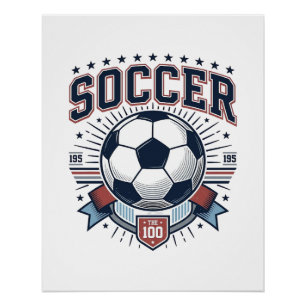Pôster Camisa de Emblema de Futebol Vintage Design_1