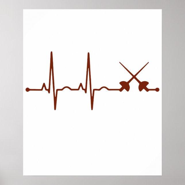 Poster Camisa de Esgrima Sabre - Estilo de Esgrima Coraçã (Frente)