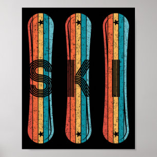Poster Camisa De Esqui Vintage Para Homens Snowboardi Dos