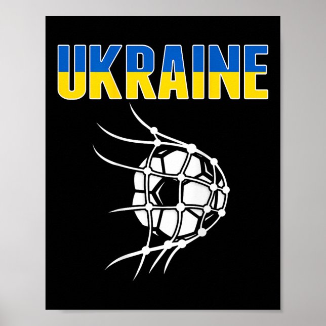 Poster Camisa de Fã de Futebol da Ucrânia - Bandeira Ucra (Frente)