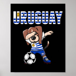 Poster Camisa de Fã de Futebol do Uruguai com Cachorro Be