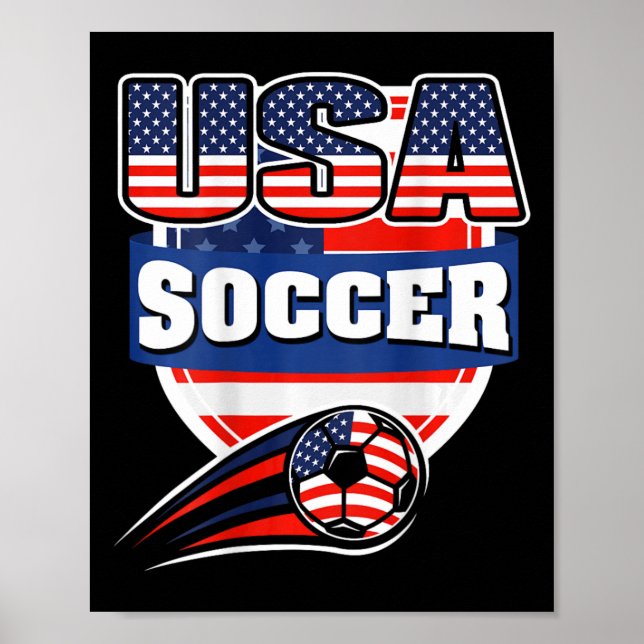 Poster Camisa de Fã de Futebol Orgulhosamente Americano - (Frente)