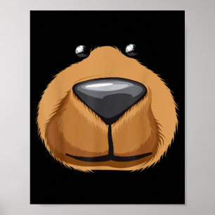 Poster Camisa de Fantasia de Urso Fofo Rosto Funny Hallow