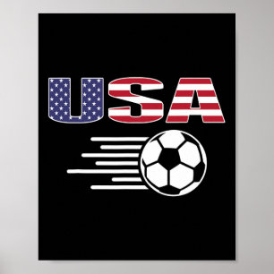 Poster Camisa de Fãs de Futebol Orgulhosamente Americanos