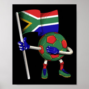 Poster Camisa de Futebol da África do Sul Bandeira da Áfr